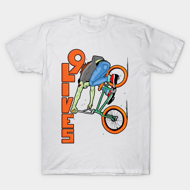 9 Lives BMX downhill T-Shirt by Johanmalm